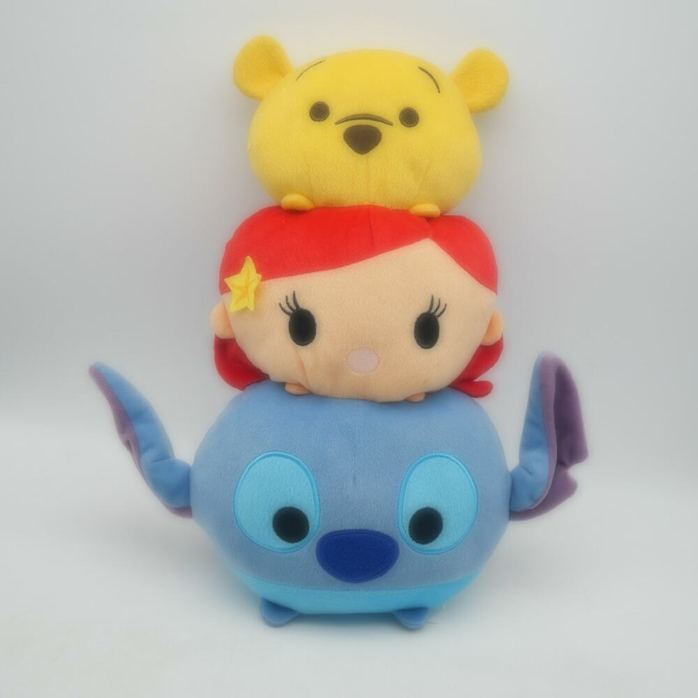 Disney Tsum Tsum Plush Pillow Stack Stitch Ariel Winnie The Pooh